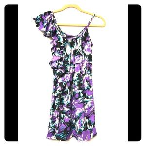 NWT Purple Floral Sundress w/ shoulder of ruffles